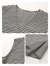 Women's V-neck Mulberry Silk Cotton Plaid Sleeveless Vest With Side Slit