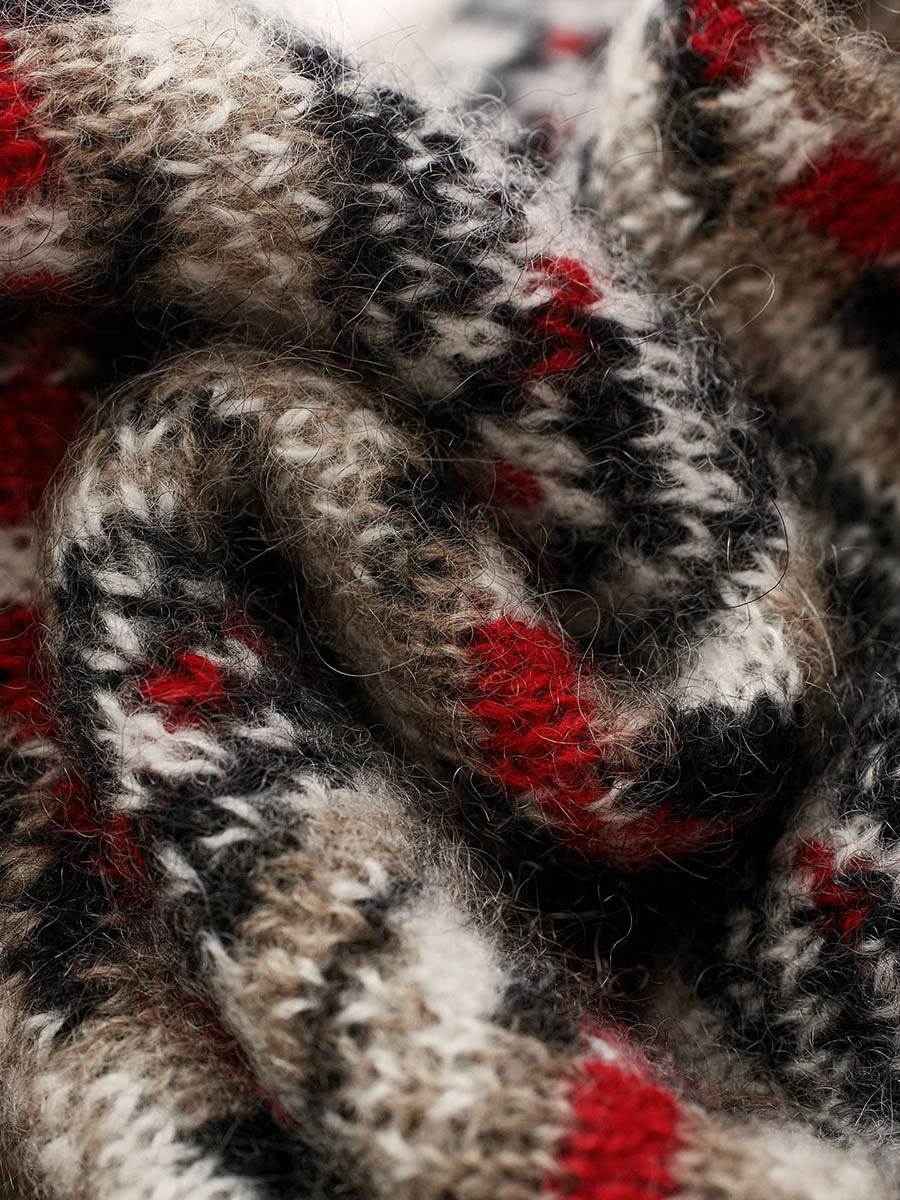 COMOBOCA 100% Cashmere Women's Boho Fair Isle Pattern Knit Beanie