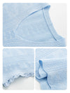 Women’s V-Neck Silk-Cotton Jacquard Knit Short Sleeve T-Shirt