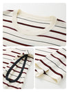 Women's Silk-Cotton Striped Crew Neck Sleeveless Knit Vest