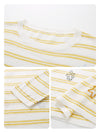 Women's Round Neck Linen Knit Top With Embroidery