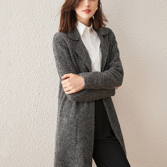 COMOBOCA GREY 100% Cashmere Women's versatile and stylish Coat
