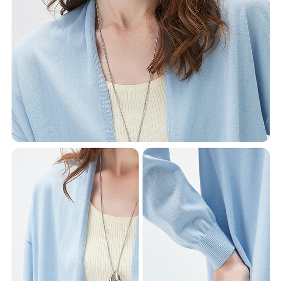 COMOBOCA Women's Open Front Knit Cardigan