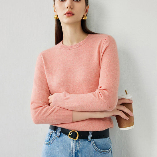 COMOBOCA 100% Cashmere Women's Round Neck Sweater
