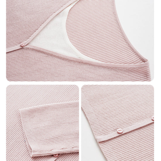 COMOBOCA Women's Ribbed Knit V-Neck Faux Cardigan