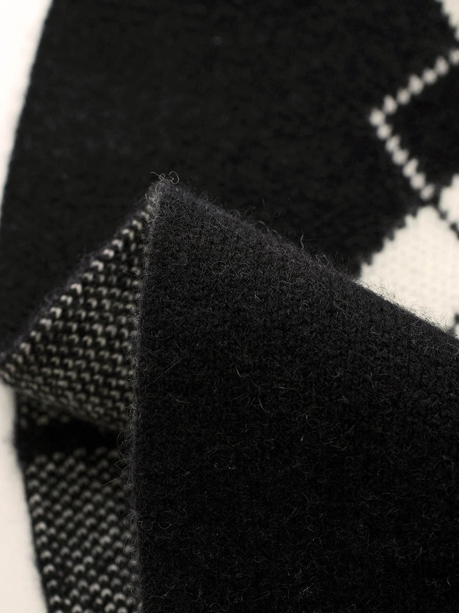 COMOBOCA 100% Cashmere Women's Argyle Pattern Knit Bucket Hat