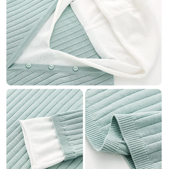 COMOBOCA Women's Layered Ribbed Knit Hooded Henley Top