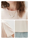 Women's Crew Neck Tonal Jacquard Short Sleeve T-Shirt