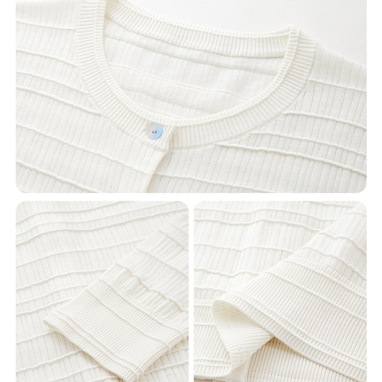 COMOBOCA Women's Textured Ribbed Knit Cardigan