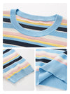 COMOBOCA Women's Multi-Color Stripe Knit T-Shirt