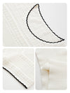 Women’s Silk-Cotton Round Neck Knit T-Shirt with Contrast-Trim Edging