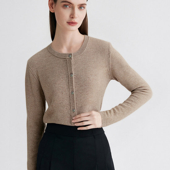 COMOBOCA 100% Cashmere Women's Button-Up Cardigan