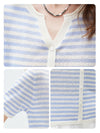 Women’s Linen Blend Striped Knit Pullover Short Sleeve T-Shirt