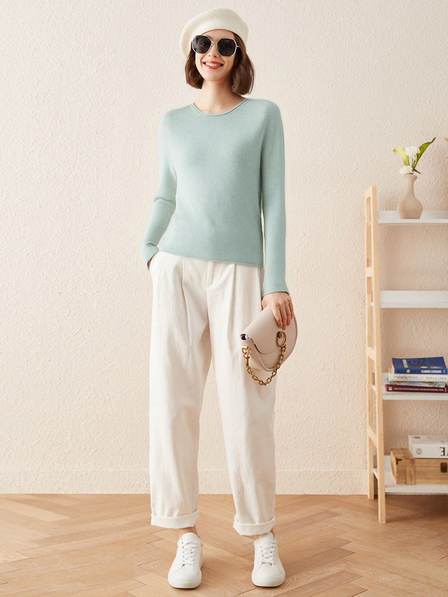 COMOBOCA 100% Cashmere Women's Loose Knit Sweater