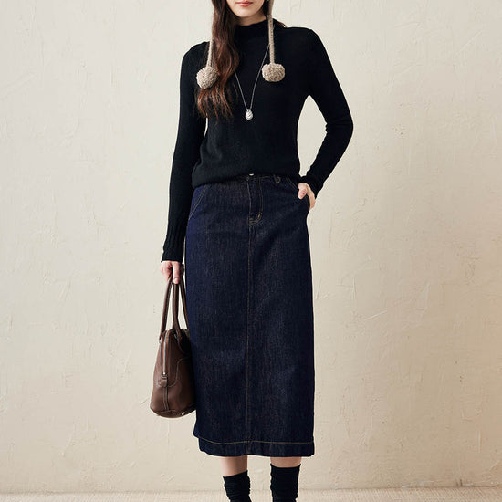 COMOBOCA 100% Cashmere Women's Ear Flap Beanie with Pom-Poms