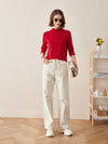 COMOBOCA 100% Cashmere Women's Round Neck Knit sweater