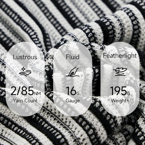 COMOBOCA Women's Striped Mesh Knit Round Neck Sweater