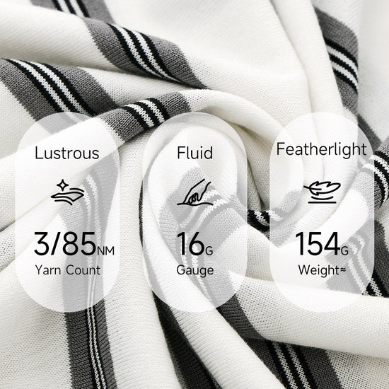 COMOBOCA Women's Striped Round Neck Knit Sweater