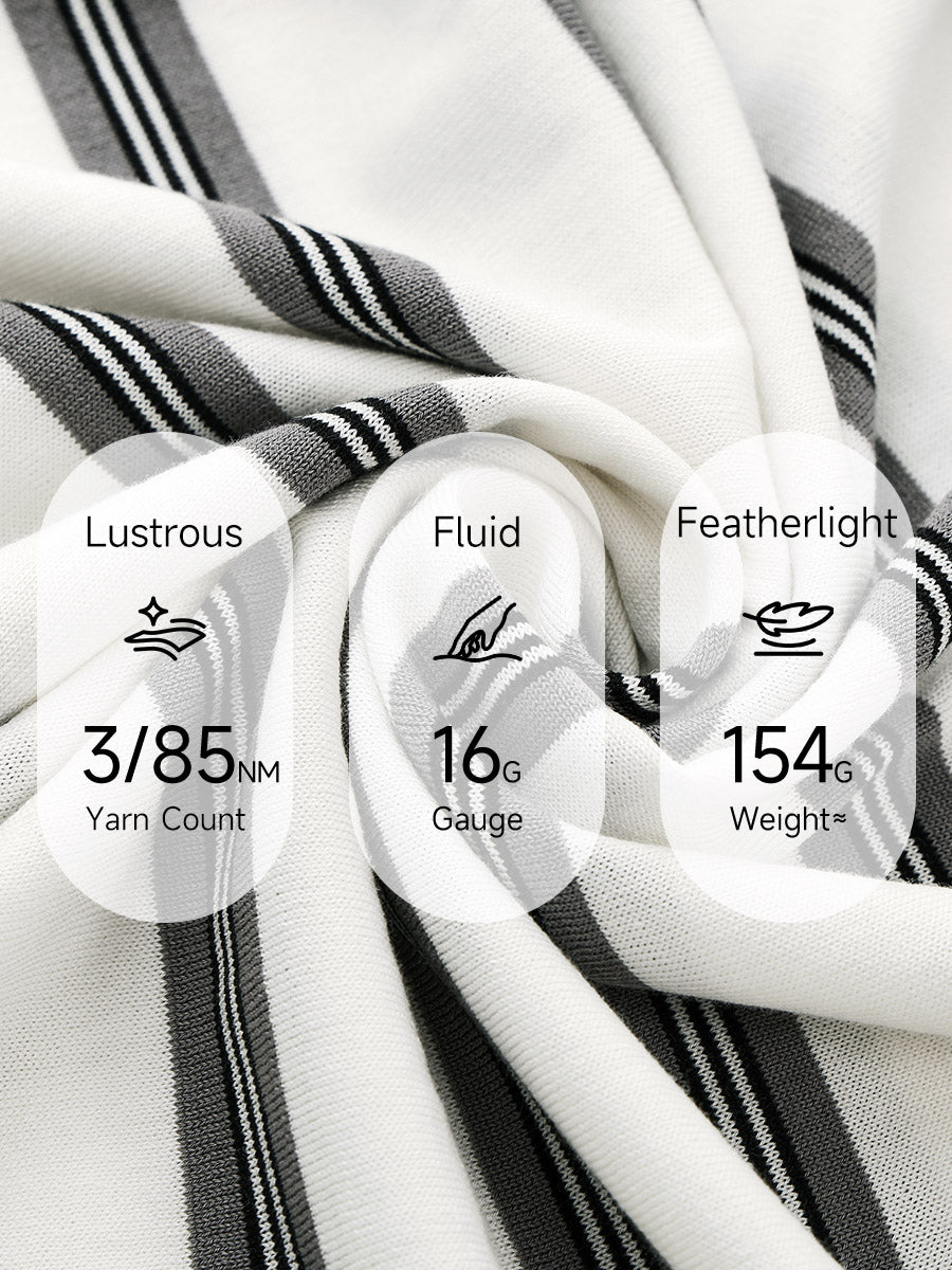 COMOBOCA Women's Striped Round Neck Knit Sweater