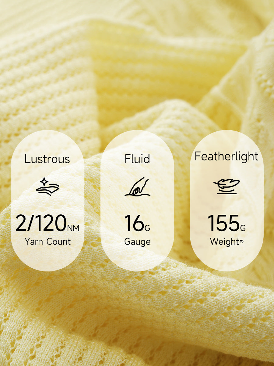 COMOBOCA Women's Pointelle Knit V-Neck Cardigan