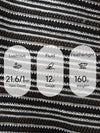 Women’s Round-Neck Linen Blend Dopamine Striped Knit Short Sleeve Top with Contrast Trim