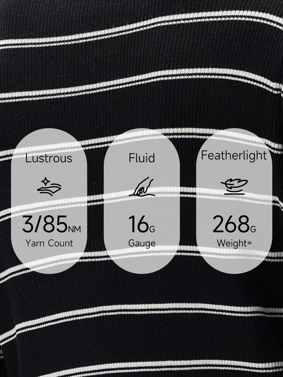 COMOBOCA Women's Striped Ribbed Knit Faux 2-in-1 Zip Cardigan