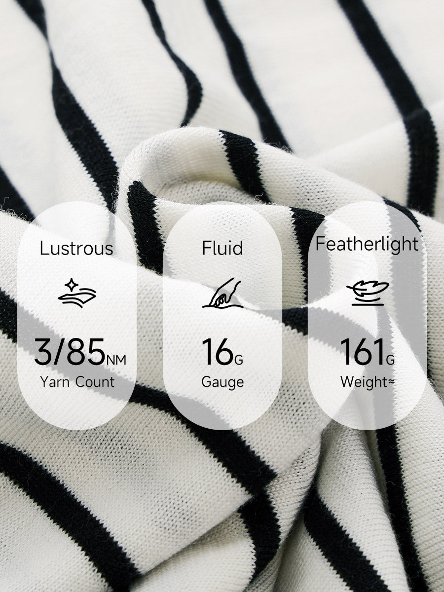 COMOBOCA Women's Stripe Henley Round Neck Sweater