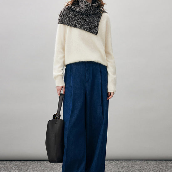 COMOBOCA 100% Wool Women's Knit Button Neck Warmer Shawl