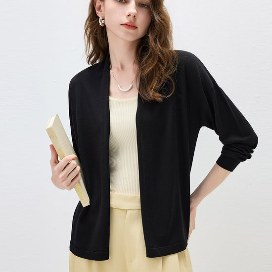 COMOBOCA Women's Open Front Knit Cardigan