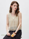 Women’s Linen Blend Knit V-Neck Sleeveless Vest