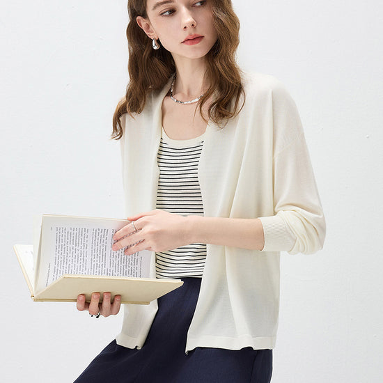 COMOBOCA Women's Open Front Knit Cardigan