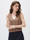 Women’s Linen Blend Knit V-Neck Sleeveless Vest