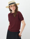 Women's Sophisticated Mulberry Silk Knit Top with Off-Shoulder Neckline