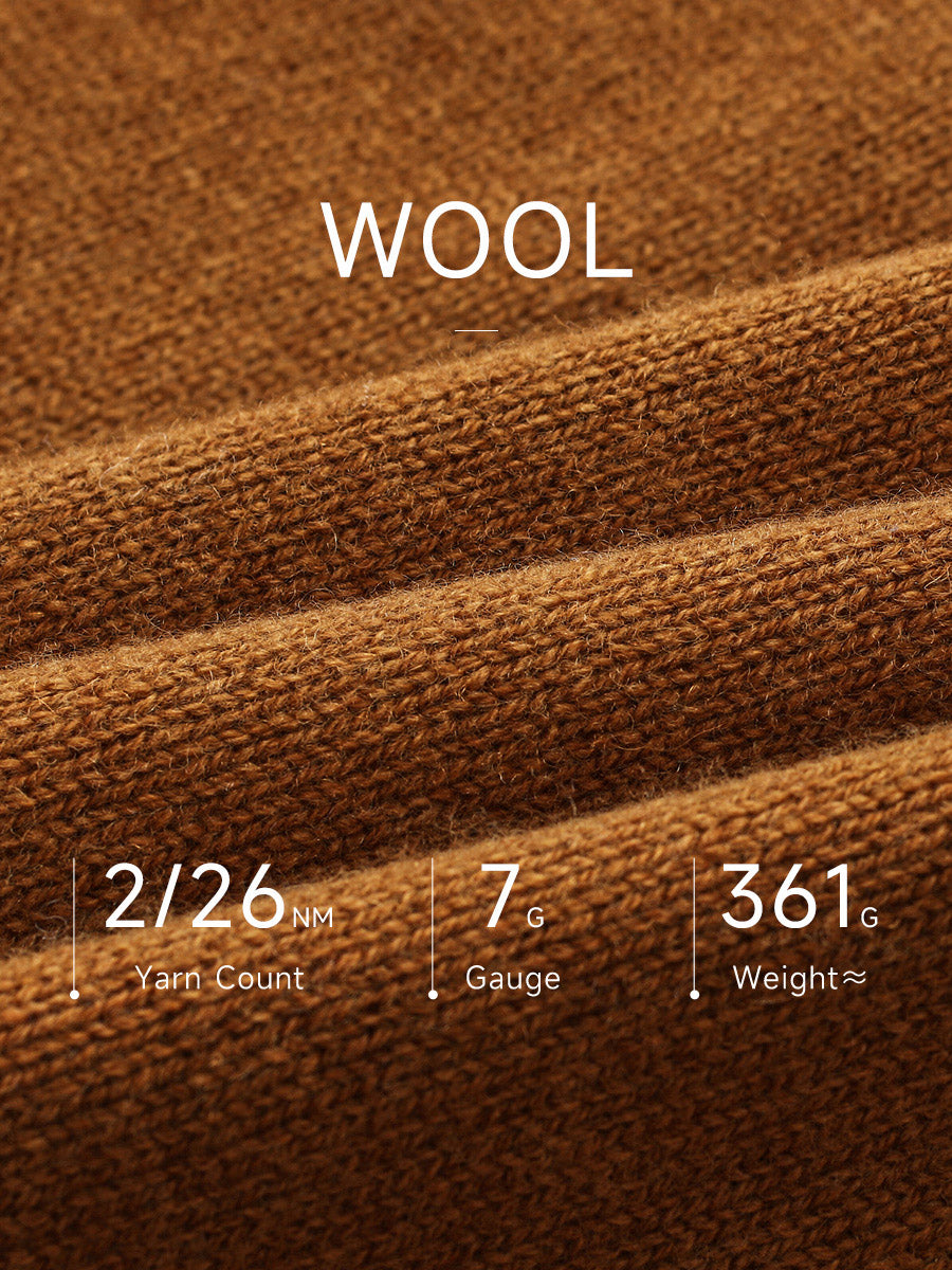 COMOBOCA 100% Wool Women's V-Neck Cable Knit Sweater