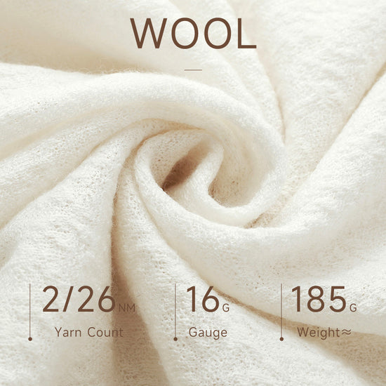 COMOBOCA 100% Wool Women's Ruffled Mock Neck Knit Sweater