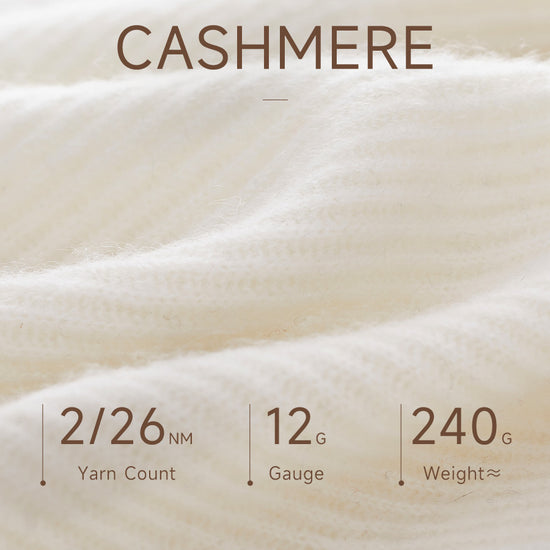 COMOBOCA 100% Cashmere Women's Striped Round Neck Sweater