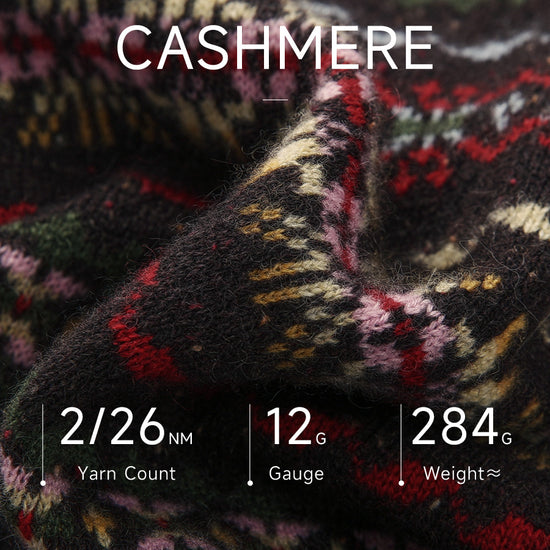COMOBOCA 100% Cashmere Women's Fair Isle Turtleneck Sweater