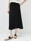 Women's solid color A-line skirt, mulberry silk blend woven