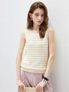 COMOBOCA Women's Textured Openwork Knit Sweater Vest