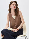Women’s Linen Blend Knit V-Neck Sleeveless Vest