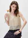 Women’s Linen Blend Knit V-Neck Sleeveless Vest