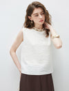 Women's Mock Neck Mulberry Silk Blend Vintage Sleeveless Vest