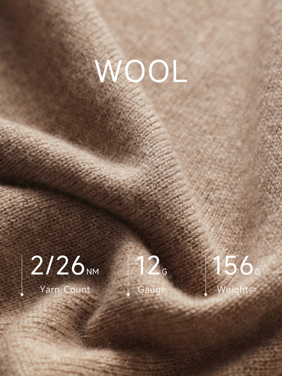 COMOBOCA 100% Wool Women's Seamless Round Neck Knit Sweater