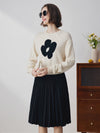 100% Cashmere Women's Floral Knit Sweater