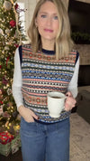 100% Wool Women's Fair Isle Knit Vest